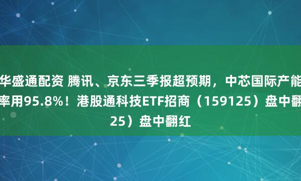 华盛通配资 腾讯、京东三季报超预期，中芯国际产能利率用95.8%！港股通科技ETF招商（159125）盘中翻红